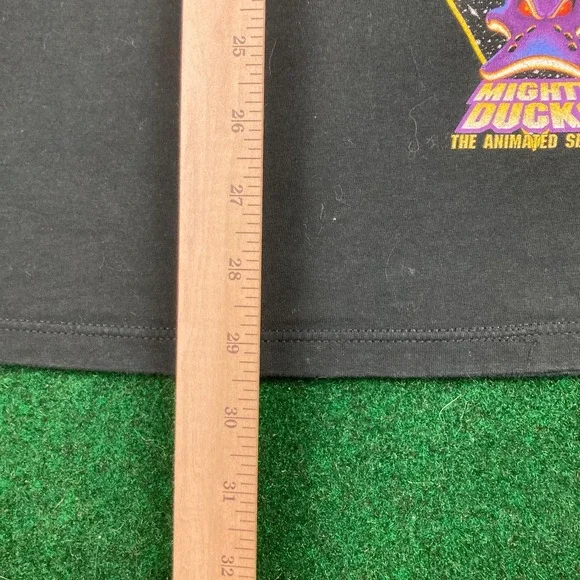 Vintage Mighty Ducks Shirt Mens L Black Animated Cartoon Promo Big Face 90s USA - Picture 14 of 15